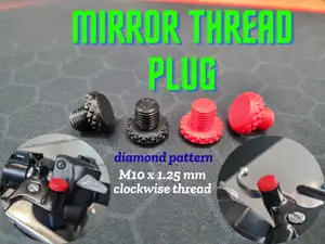 Motorcycle mirror thread plug - M10 x1.25mm thread