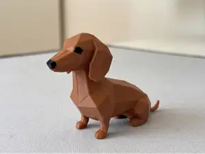 Low Poly Sitting Dachshund