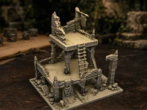 Temple Homme-Lézard — décor JDR & wargame