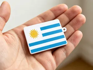 乌拉圭国旗钥匙链钥匙扣-世界各国家国旗2026美加墨世界杯-男孩涂色玩具