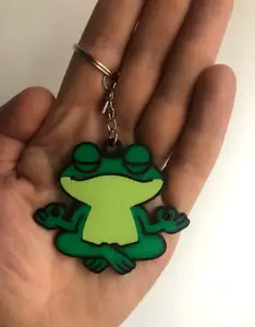 Cute Meditating Frog keychain