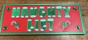 Christmas Holiday Naughty List Sign