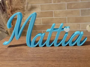Mattia name decor bedroom Cursive font Letter text