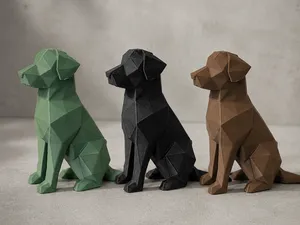 Low Poly Sitting Dog
