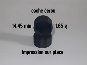cache écrou de 17 mm (impression sur place)