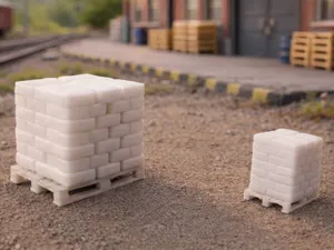 Pallet with bags cement TT 1:120 + H0 (1:87) scale