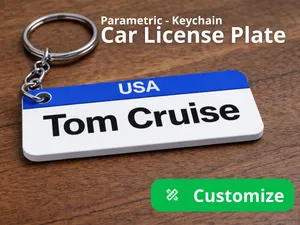 Custom License Plate Style Keychain