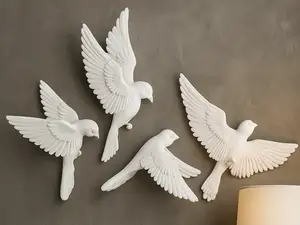 White Birds Wall Sculpture – Minimalist Home Decor