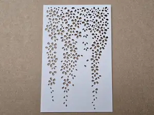 Falling Flower Leaves Stencil Template