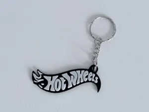 Hot Wheels Flame Racing Logo Keychain