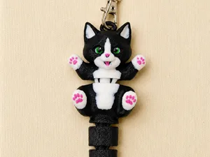 tuxedo cat keychain