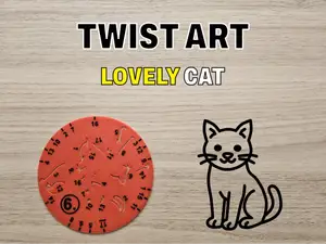 Twist Art 6 Cat - Rotary Drawing Stencil