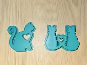 Cat Love Heart Valentine Imprint Cookie Cutter Fun