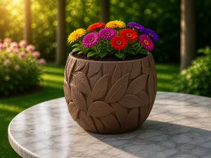 Leaf Pattern Flower Pot