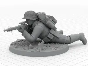 WW2 Tabletop Wargame Mini - Prone Soldier