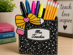 Teacher Pencil Holder – Customizable Front Panel