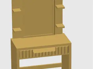 Small dressing table with mirror for dolls
