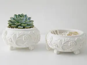 Ornate Floral Bowl - Decorative & Planter
