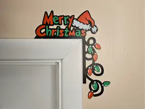 Merry Christmas Lights Door Corner Topper