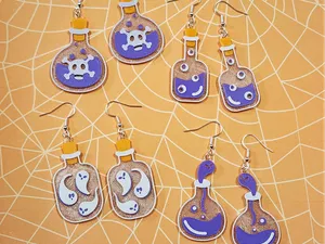 Potion Bottle Earrings, No AMS, Quick Print