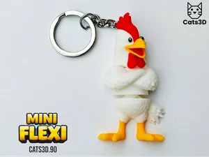 Rooster - Mini Flexi Keychain (Chicken)