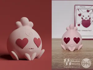 Igglybuff (Baby Pokemon) Valentine's - Heart Eyes