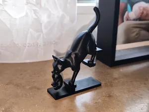 Katze mit Baby auf Treppe Version 2 Dekoration