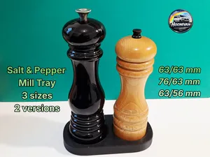 Salt and Pepper Mill Tray – 63/63+76/63+63/56 mm 