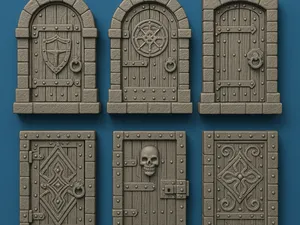 Dark Dungeon Door Pack – 6 Heavy Fantasy Entrances