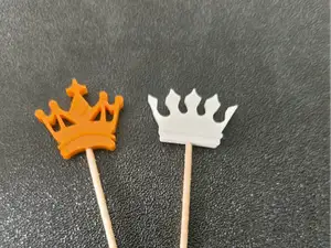 King and Queen crown toothpick cap with banner