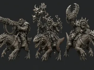 orks riding dinosaurs 