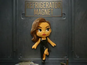 Secret Agent Fridge Magnet - Jane Smith Caricature