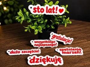 Zawieszki urodzinowe  – dekoracyjne napisy 3D 