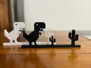 Pixel Dino Desert Scene 