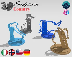 3D Sculpture Country borders
