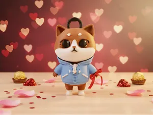 Cute Hoodie Cat Keychain