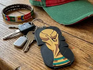 World Cup Football Trophy Keychain - Gift for Fans
