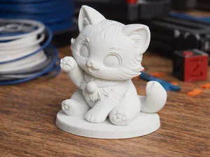 Cute Lucky Cat Waving Figurine