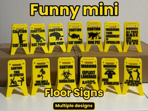 Funny mini Floor Signs (caution, warning)