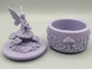 Fairy on Mushroom Forest Trinket Jewelry Box