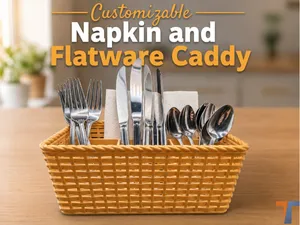 Customizable Napkin and Flatware Caddy