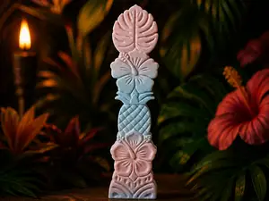 Pastel Tropical Totem - Minimalist Summer Decor
