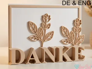 3D Standalone Postcard - Danke & Thanks Set