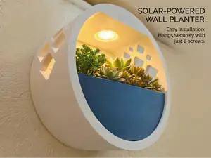 Wall planter with solar lamp