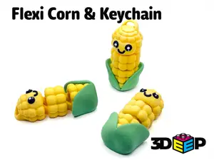 Flexi Corn on the Cob & Keychain - No Supports