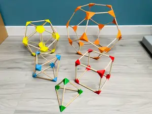 Platonic Solids with 5 mm wooden sticks