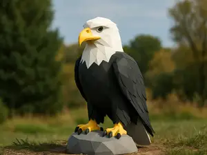 low poly bald eagle