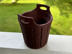 Wooden Bucket with Handles (highly detailed)