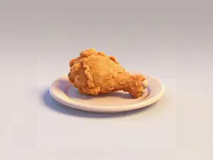 炸鸡腿-仿真食物微缩食玩-儿童涂色过家家玩具