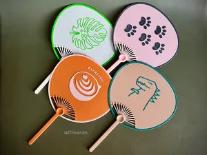 Hand fans - Leaf, Espresso, Dinozilla, Paw Beans
